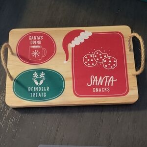 Holiday Santa Snack Tray with Red and Green Accents